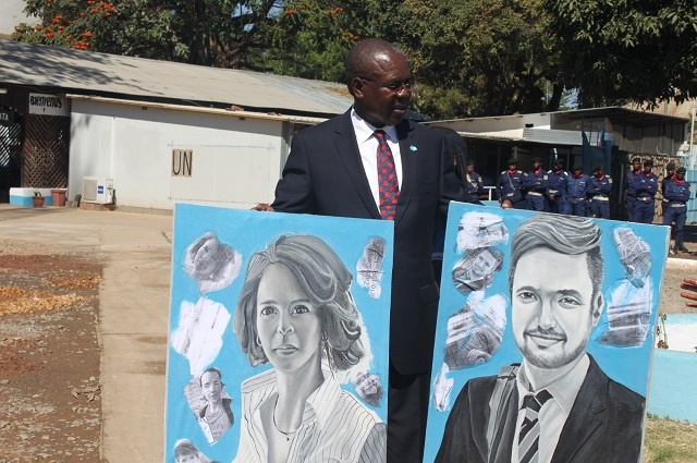 En hommage aux casques bleus: Michael Sharp et Zaida Catalan immortalisés  à Lubumbashi