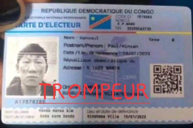 RDC : La CENI a-t-elle enrôlé un chinois ? Trompeur