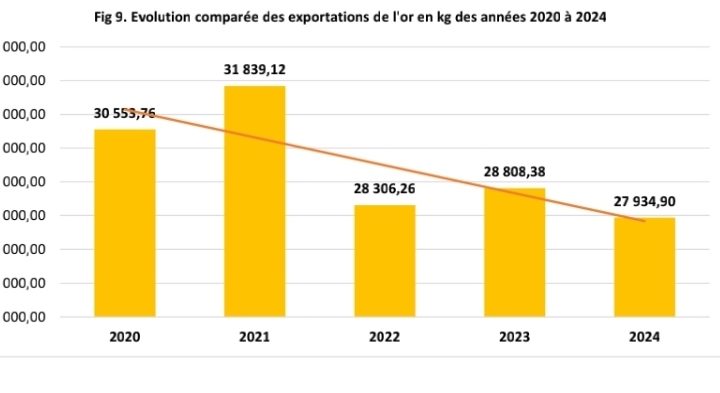 RDC : baisse des exportations et augmentation de revenus de l’or en 2024