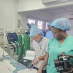 Dans la selle aux soins intensifs au centre médical Diamant