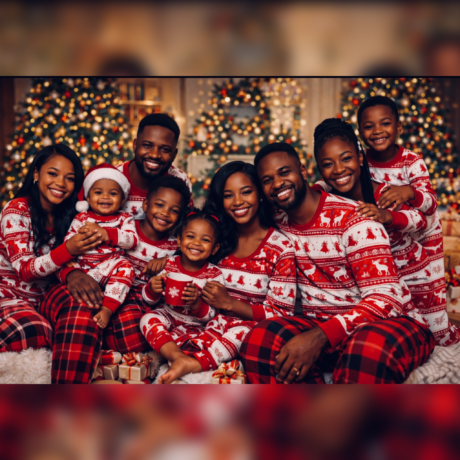 Le shooting photo en pyjama à la une pour Noël 2025
