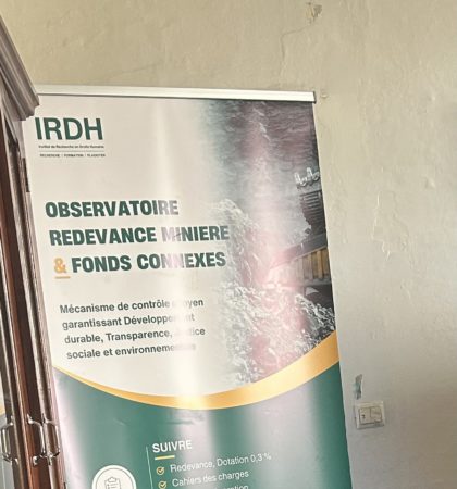 Lubumbashi: IRDH lance le projet d&rsquo;un observatoire des redevances minières et fonds connexes