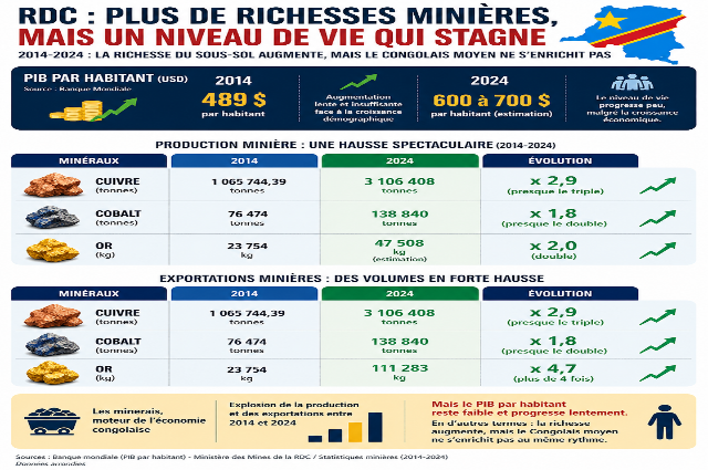 RDC : plus riche en minerais, mais pauvre qu’en 2014 ?(Rapport BM)