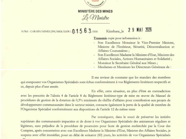 Mines: suspension DOT, des projets en souffrances