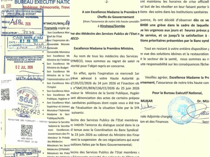 RDC : le Symeco lance une grève générale ce 3 juillet 2026
