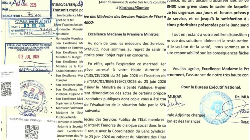 RDC : le Symeco lance une grève générale ce 3 juillet 2026