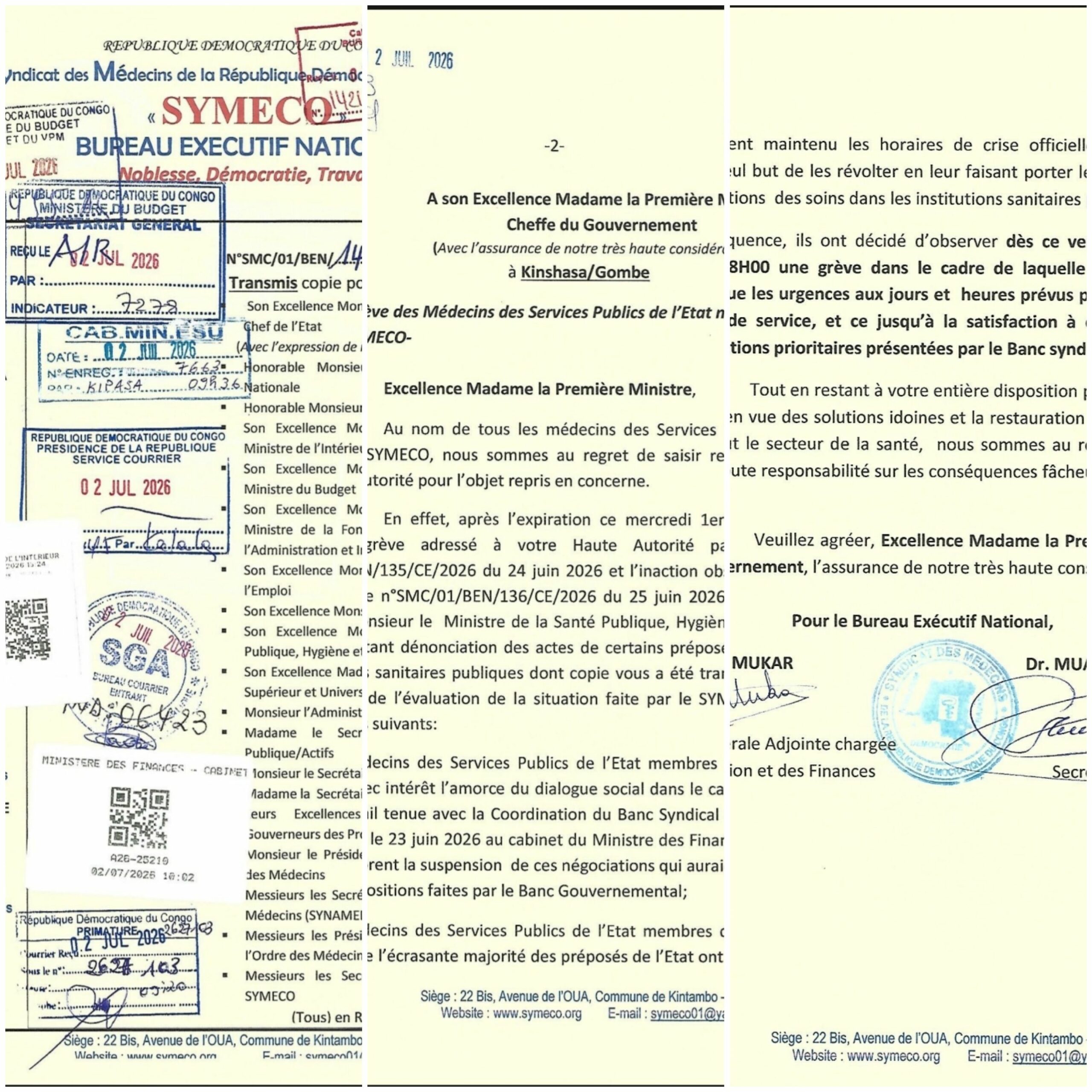 RDC : le Symeco lance une grève générale ce 3 juillet 2026