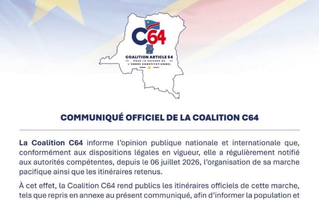 RDC : la marche de la C64 fait monter la tension politique