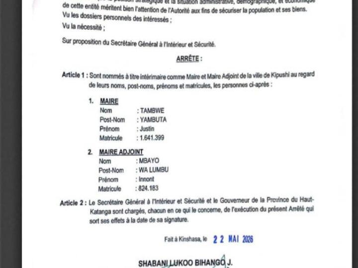 Kipushi : des jeunes menacent d’organiser un sit-in pour exiger l’installation du nouveau maire de la ville
