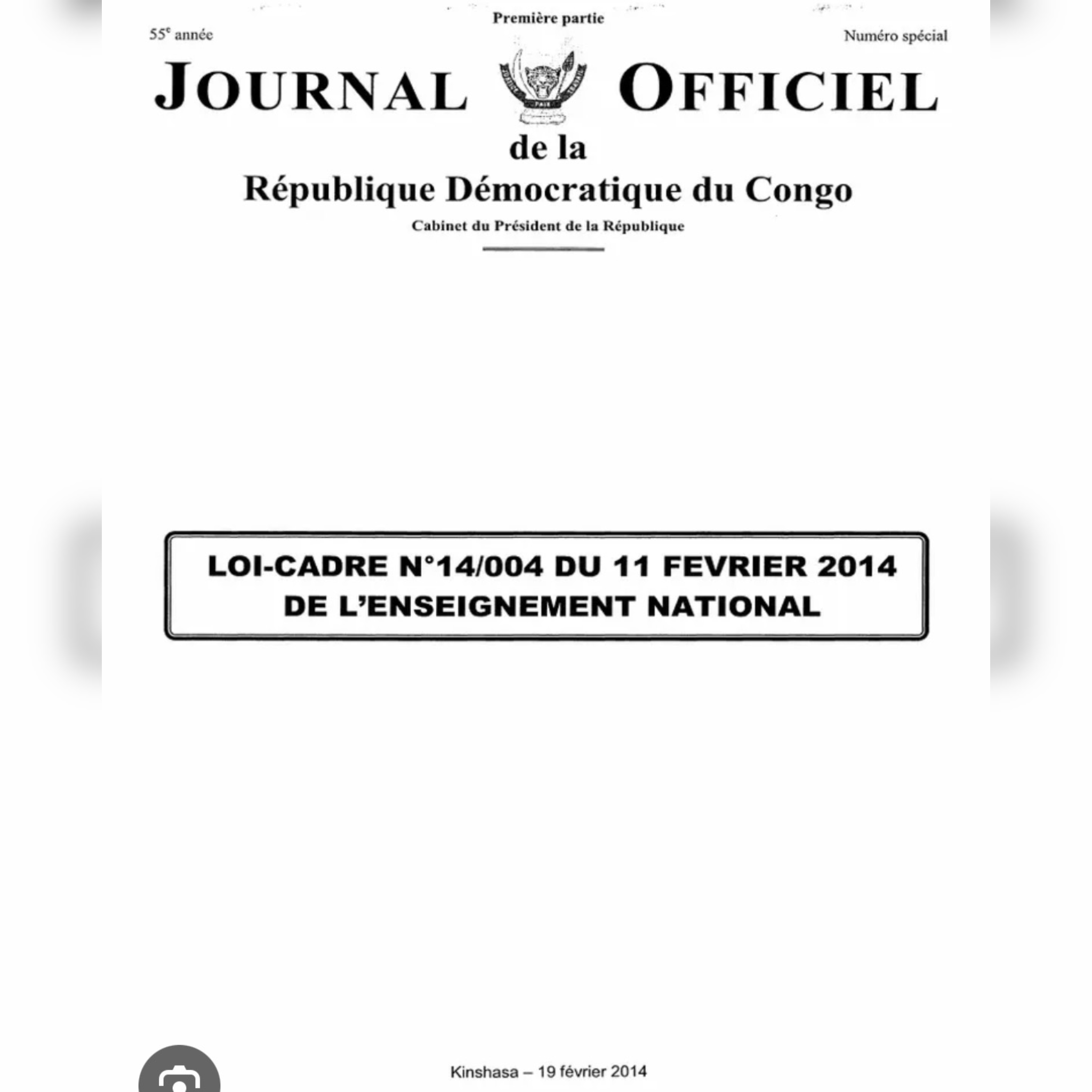 RDC: vers une nouvelle loi cadre de l’éducation nationale