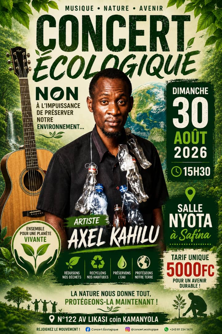 Axel Kahilu mise sur la musique pour défendre l’environnement