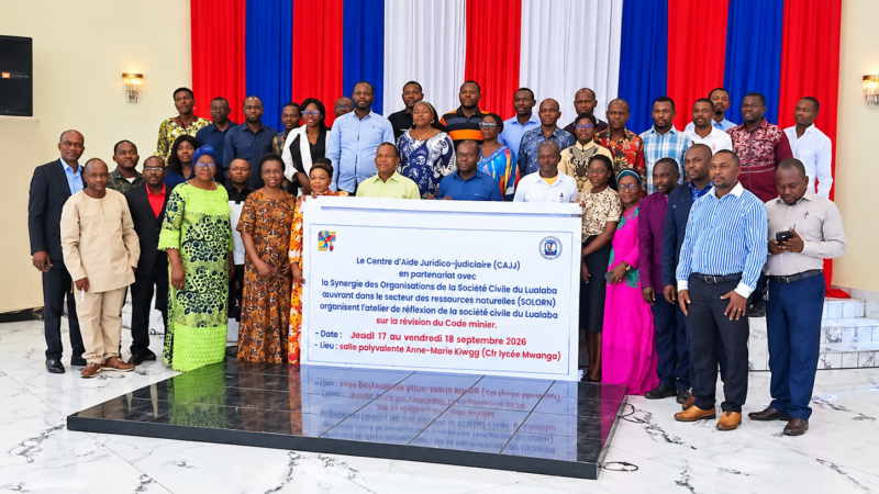 Lualaba: Le CAJJ et la SOLORN font réfléchir sur la révision du Code minier à Kolwezi